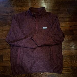 Eddie Bauer Men’s Maroon Quarter Button Up Pullover Sweater